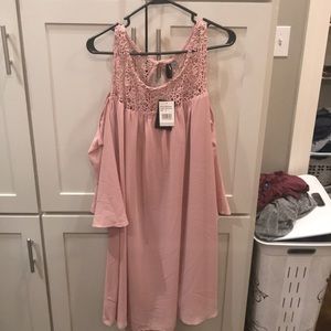 Cold shoulder blush dress